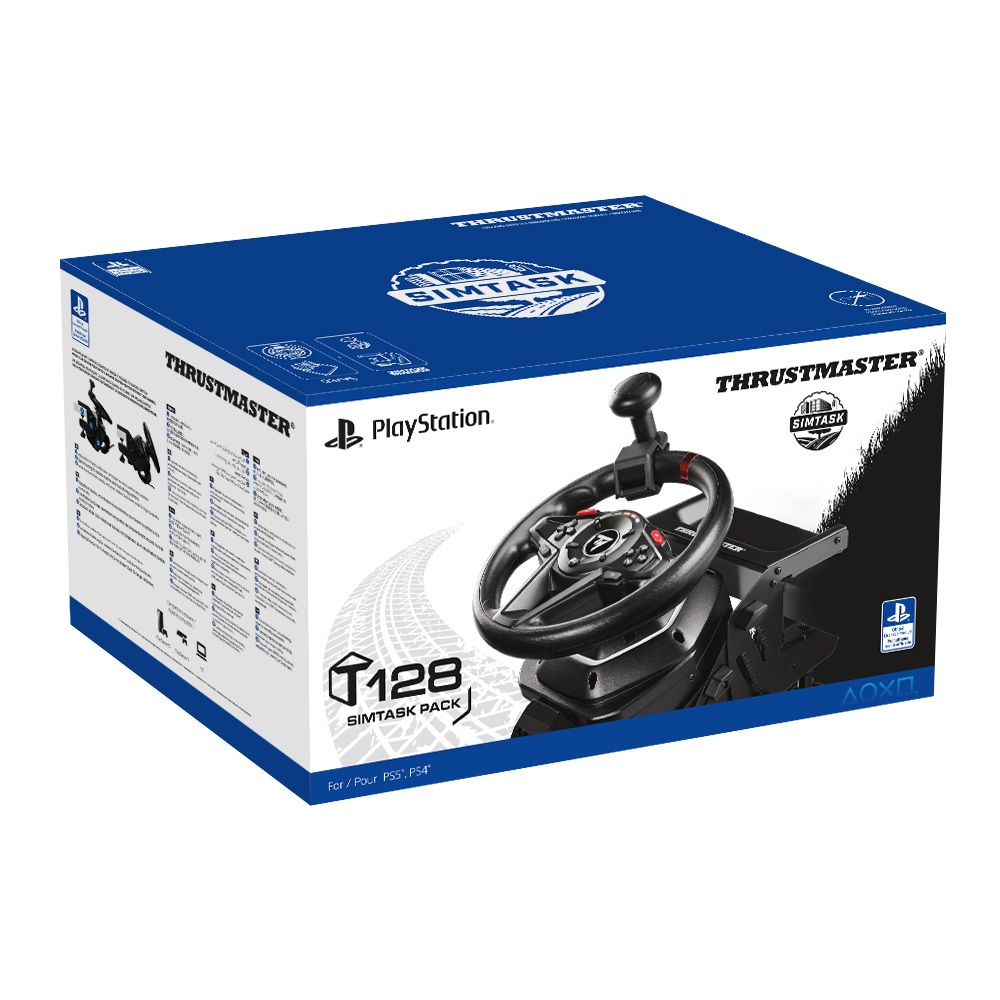 Thrustmaster 4160648 PS4/PS5/PC T128-P TYPE C (PLUG EU) SimTask versenykormány + pedál + rögzítőrendszer
