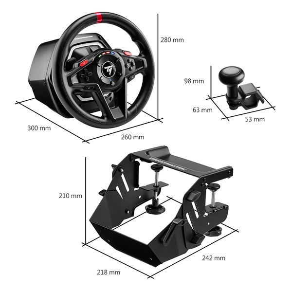 Thrustmaster 4160648 PS4/PS5/PC T128-P TYPE C (PLUG EU) SimTask versenykormány + pedál + rögzítőrendszer