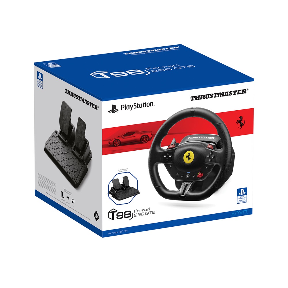 Thrustmaster 4160880 T98 Ferrari 296 GTB Edition PS5/PS4/PC kormány + pedál