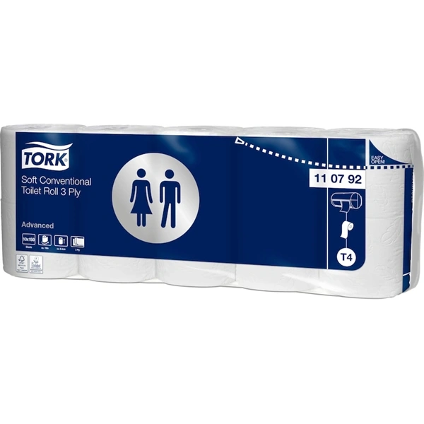 Tork 110792 Premium T4 10 db kistekercses 3 rétegű fehér toalettpapír