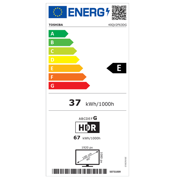 Toshiba 40" 40QV2F63DG Full HD Smart QLED TV