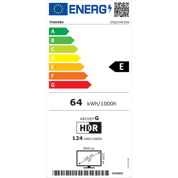 Toshiba 55" 55QV3463DG 4K UHD Smart QLED TV
