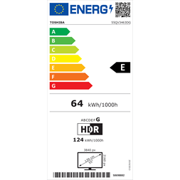 Toshiba 55" 55QV3463DG 4K UHD Smart QLED TV