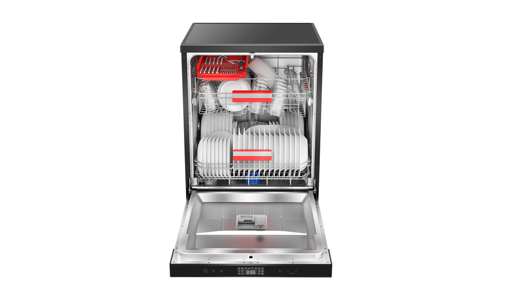 Toshiba DW-14F4EE(BS) fekete, programok száma: 8, szabadonálló, 14 terítékes mosogatógép (Újszerű)
