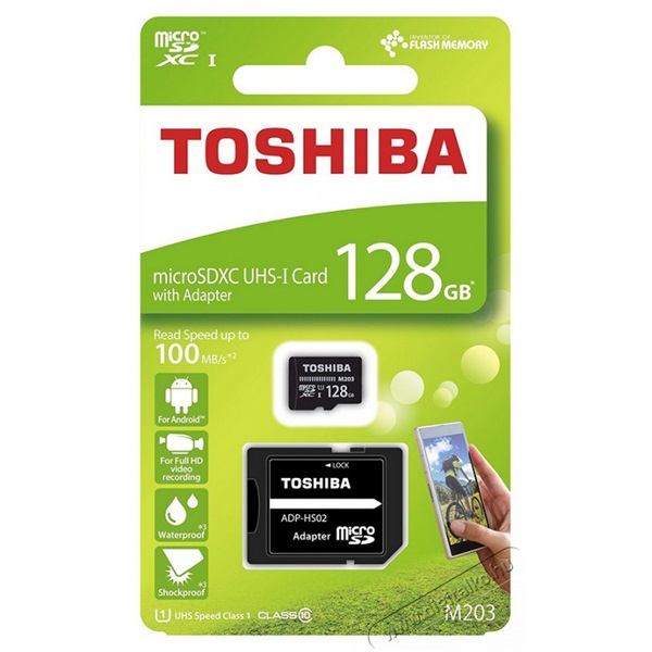 Toshiba M203 128GB SD micro (SDXC Class 10 UHS-I U1) (THN-M203K1280EA) memóriakártya adapterrel