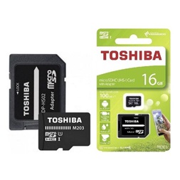 Toshiba M203 16GB SD micro (SDXC Class 10 UHS-I U1) (THN-M203K0160EA) memóriakártya adapterrel