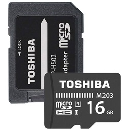 Toshiba M203 16GB SD micro (SDXC Class 10 UHS-I U1) (THN-M203K0160EA) memóriakártya adapterrel