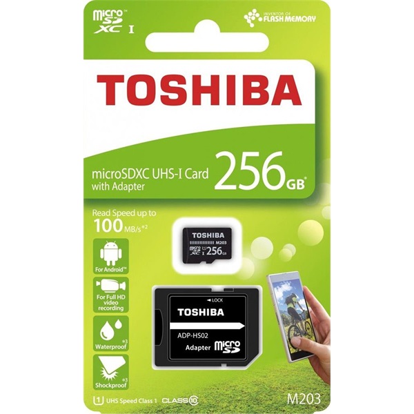 Toshiba M203 256GB SD micro (SDXC Class 10 UHS-I U1) (THN-M203K2560EA) memóriakártya adapterrel