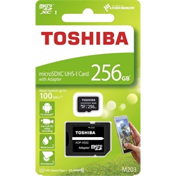 Toshiba M203 256GB SD micro (SDXC Class 10 UHS-I U1) (THN-M203K2560EA) memóriakártya adapterrel