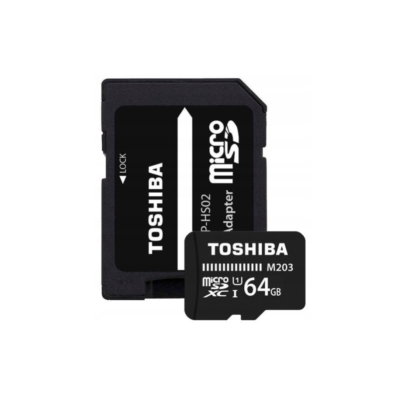 Toshiba M203 64GB SD micro (SDXC Class 10 UHS-I U1) (THN-M203K0640EA) memóriakártya adapterrel