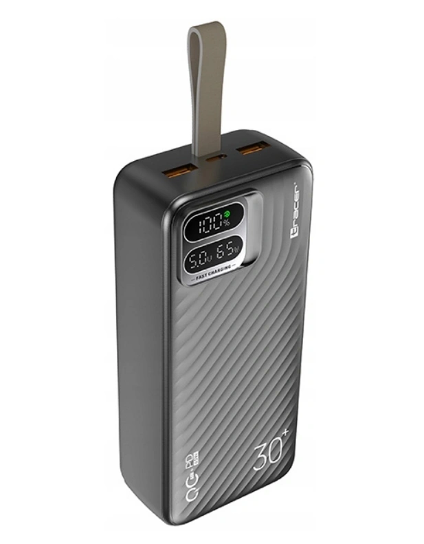 Tracer Blaze 30 000 mAh PD 65W Quick Charge 3.0 fekete hordozható power bank