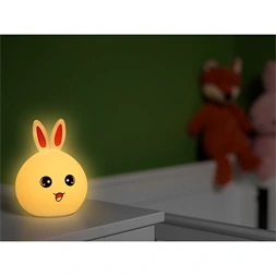Tracer Bunny, RGB LED, 5 színtónus, 4 világítási mód, Szilikon, Vezeték nélküli, éjszakai lámpa