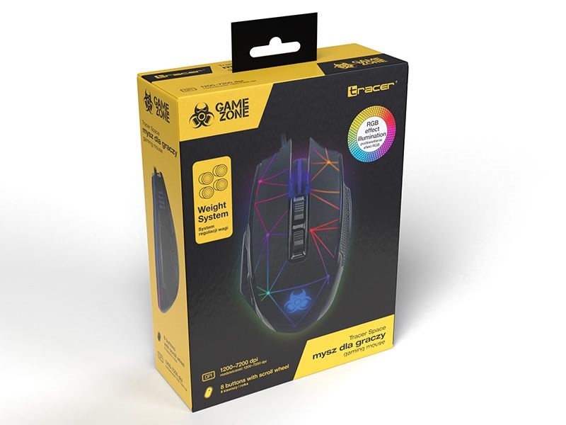 Tracer Space GameZone USB RGB fekete egér