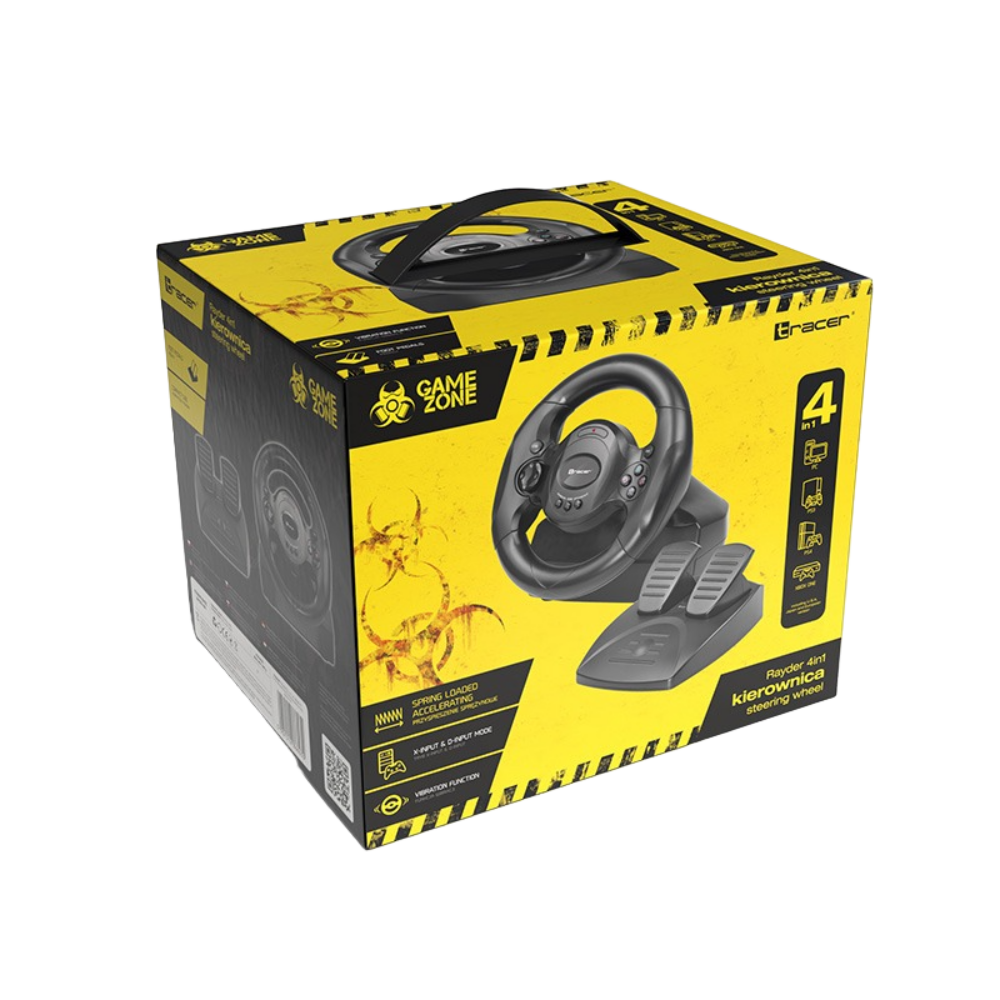 Tracer TRAJOY46765 Rayder 4in1 PC/PS3/PS4/Xbox One fekete gamer kormány + pedál (Használt - B)
