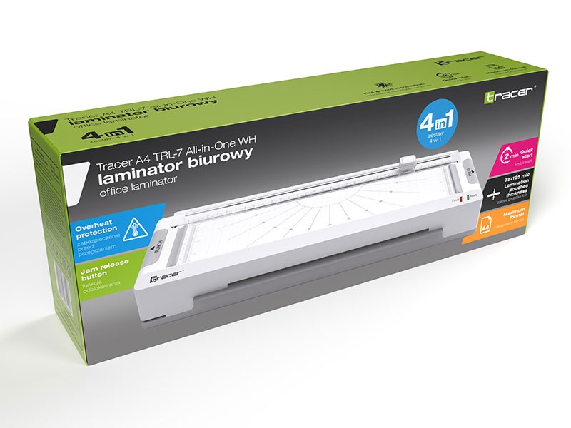 Tracer TRANIS47269 TRL-7  All-in-One A4 25 cm/perc fehér-szürke laminálógép