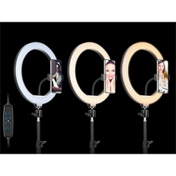 Tracer TRAOSW46745 Ring Light 15 W/30 cm/900-1700 lm/gyűrűs LED lámpa normál állvánnyal (Újracsomagolt)
