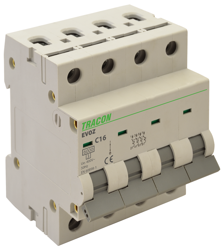 Tracon EVOZ4C10 10A C 4P 6kA kismegszakító