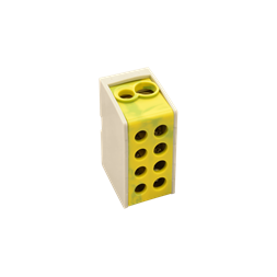 Tracon FLE-16ZS sínre szerelhető/ zöld/sárga /2×16mm2 / 2×16mm2/ 400VAC/ 76A főáramköri leágazó kapocs