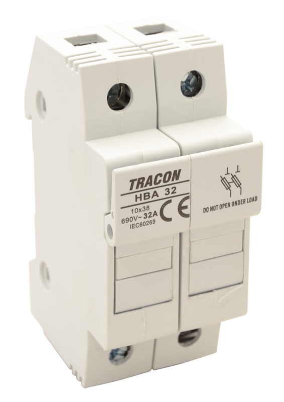 Tracon HBA-2P-32 biztosítóhengeres bizt.hoz, maszkolható szakaszolókapcsoló