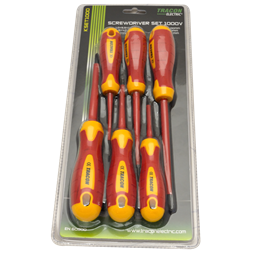 Tracon KSET1000 1000V-ra szigetelt 1×5,5×125mm; 0,8×4×100mm; 0,4×2,5×75mm csillag kombi csavarhúzó készlet