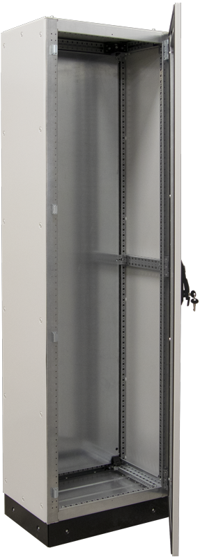 Tracon TGEFM6021040 teli szerelőlappal W×L×H=600×2100×400 / IP54 moduláris fémajtós fém elosztószekrény