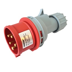 Tracon TICS-015H 16A/ 400V/ 3P+N+E/ 6h/ IP44 külső tömítőszelencével ipari csatlakozó dugó