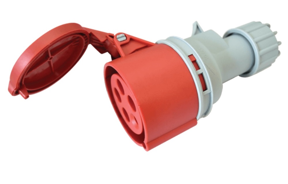Tracon TICS-225H 32A/ 400V/ 3P+N+E/ 6h/ IP44 külső tömítőszelencével ipari csatlakozóaljzat