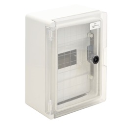 Tracon TME282113M 1×8mod/ H×W×D=280×210×130mm/ IP65/ IK10/ 1000V AC/DC maszkos műanyag elosztószekrény