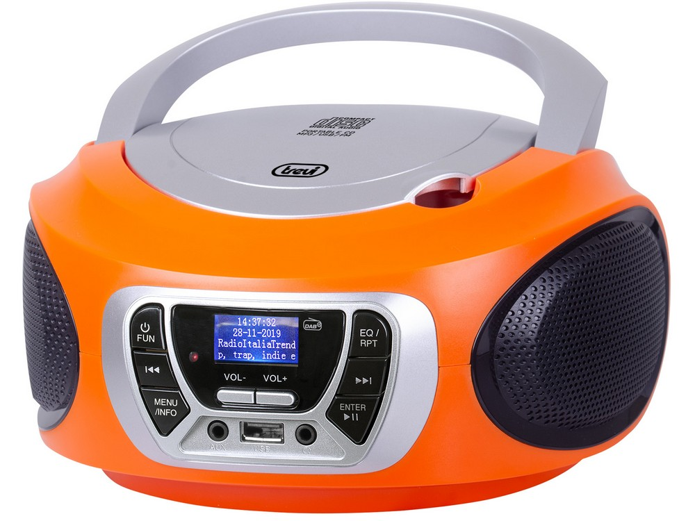 Trevi CMP 510 DAB hordozható CD/DAB/DAB+/FM/AUX/USB narancssárga boombox