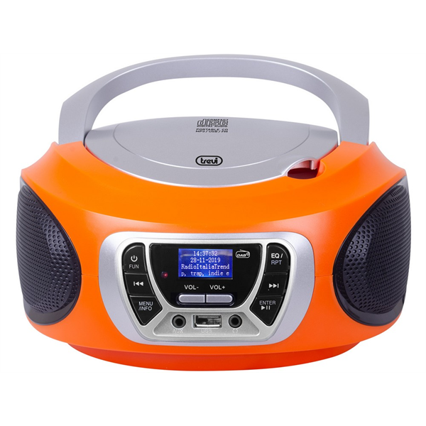 Trevi CMP 510 DAB hordozható CD/DAB/DAB+/FM/AUX/USB narancssárga boombox
