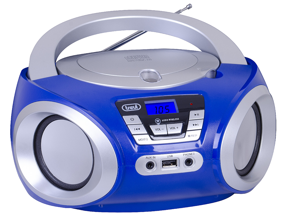 Trevi CMP 544BT hordozható CD/Bluetooth/FM/USB/AUX kék boombox