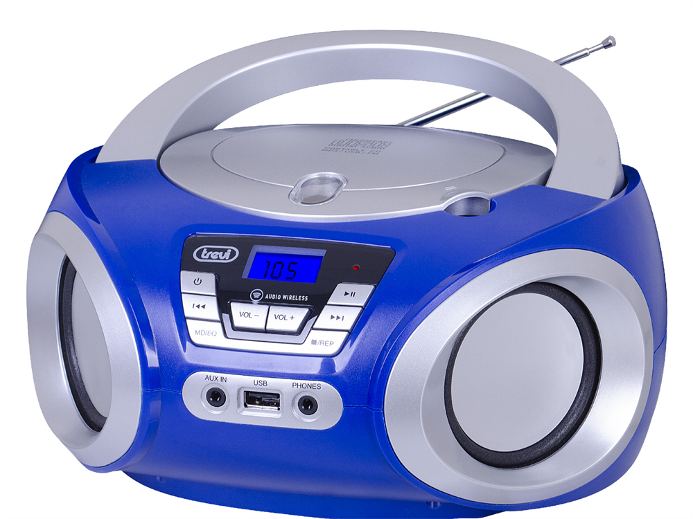 Trevi CMP 544BT hordozható CD/Bluetooth/FM/USB/AUX kék boombox