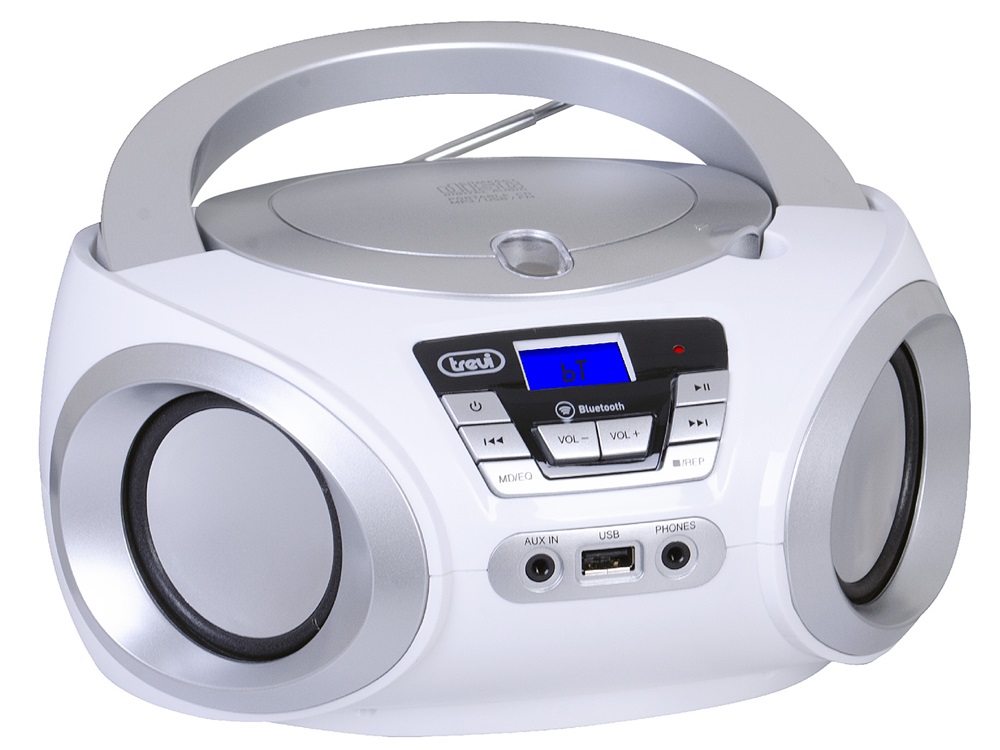 Trevi CMP 544BT hordozható fehér Bluetooth/FM/USB/AUX/CD boombox