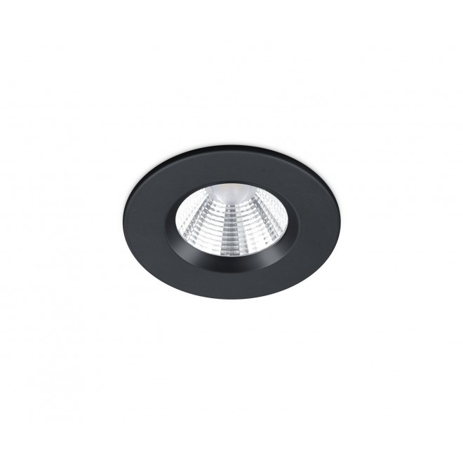 Trio 680710132 Zenia 5,5W 345lm 3000K IP65 süllyesztett fekete spot