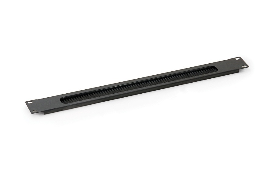 Triton 19" 1U fekete fésűs kábel rendező panel