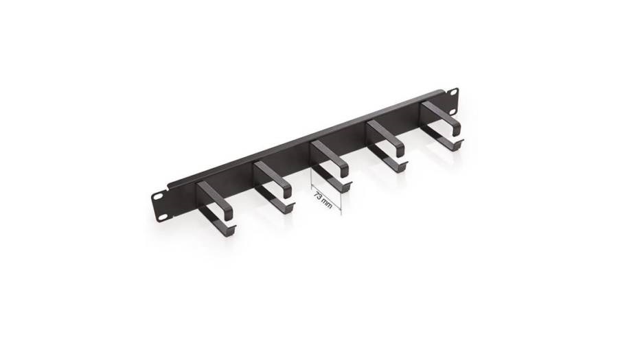 KE-Line 19" 1U fém patch rendező panel 73 mm-es gyűrűkkel