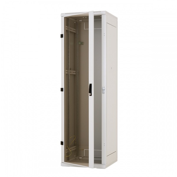 Triton 19" 27U 600x600 mm Biztonsági üvegajtóval, teherbírás 800kg, szürke álló rack szekrény