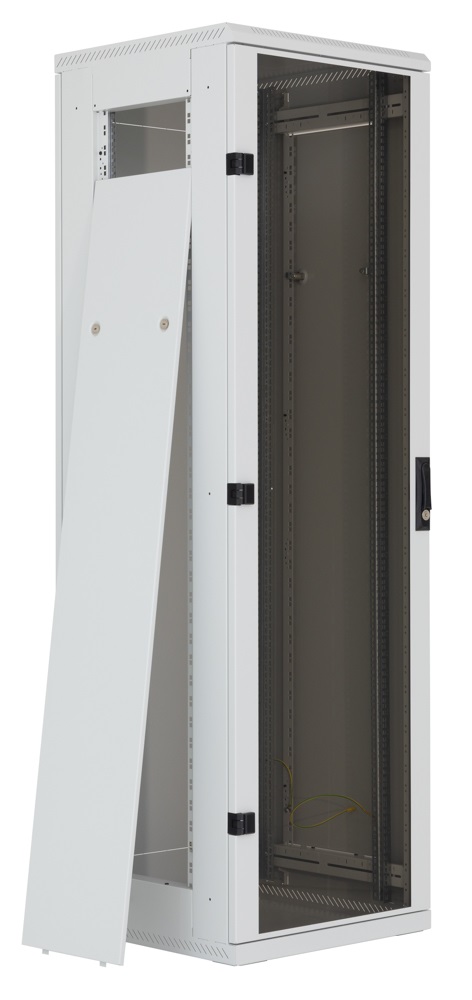 Triton 19" 42U 600x600 mm Biztonsági üvegajtóval, teherbírás 800kg, szürke álló rack szekrény