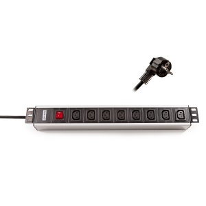 KE-Line 19" elosztópanel 8xhideghelyi csatlakozóval 1U, 2,3m
