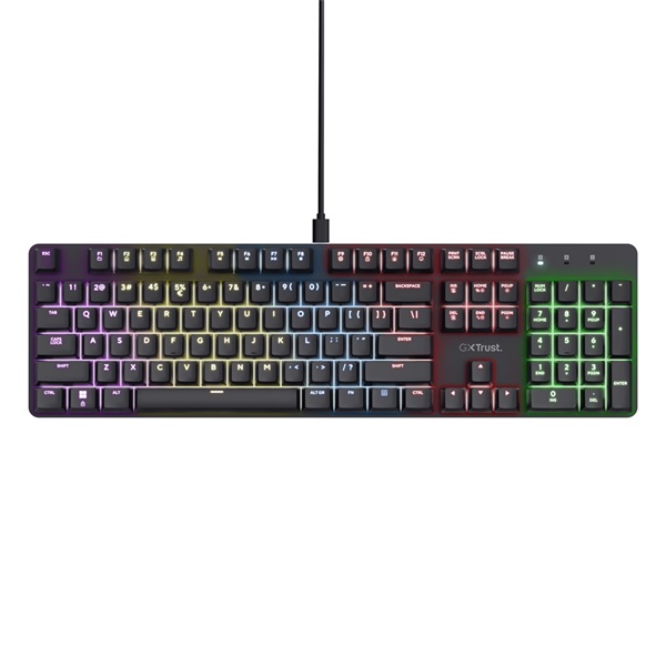 Trust 25683 GXT 871 Zora HUN fekete mechanikus gamer billentyűzet