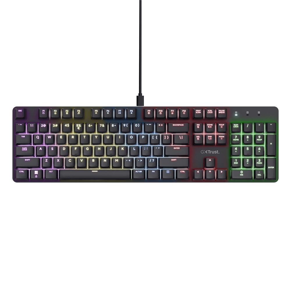 Trust 25683 GXT 871 Zora HUN fekete mechanikus gamer billentyűzet