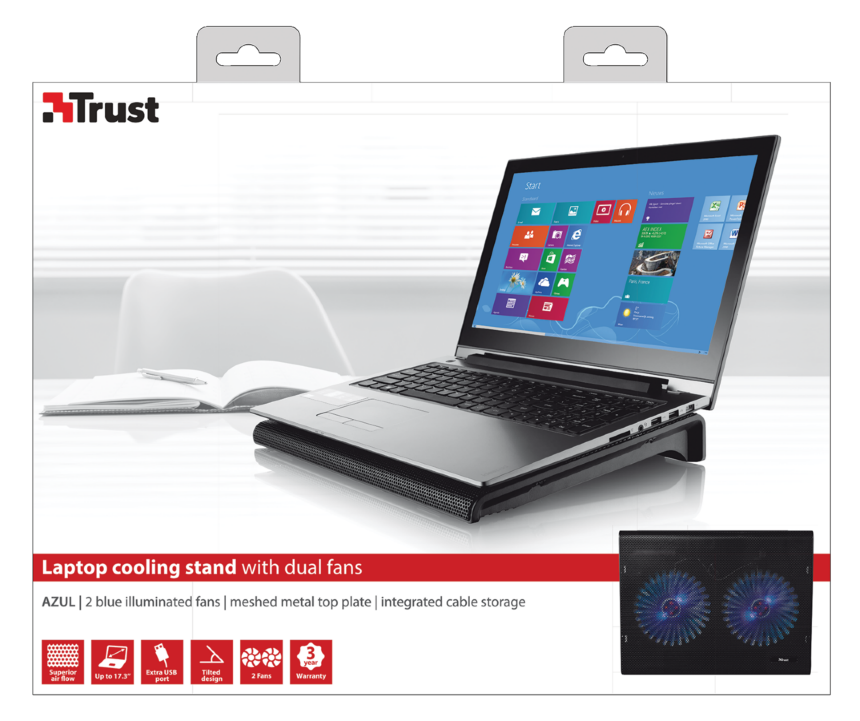 Trust Azul Laptop Cooling Stand notebook hűtőpad