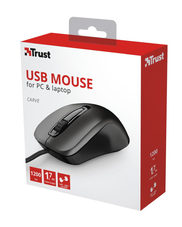 Trust Carve USB fekete egér