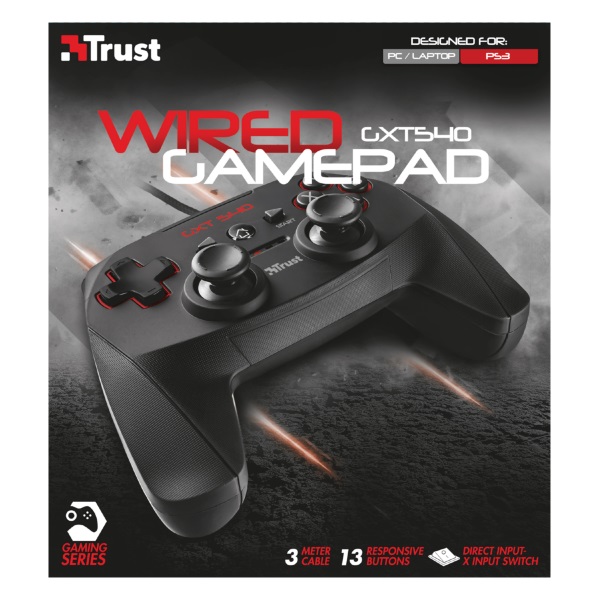 Trust 20712 GXT 540 Yula PC/PS3 fekete gamer kontroller