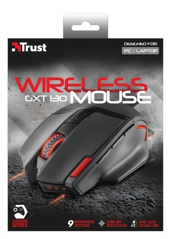 Trust GXT 130 Ranoo vezeték nélküli fekete gamer egér