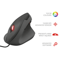Trust GXT 144 Rexx Vertical fekete gamer egér