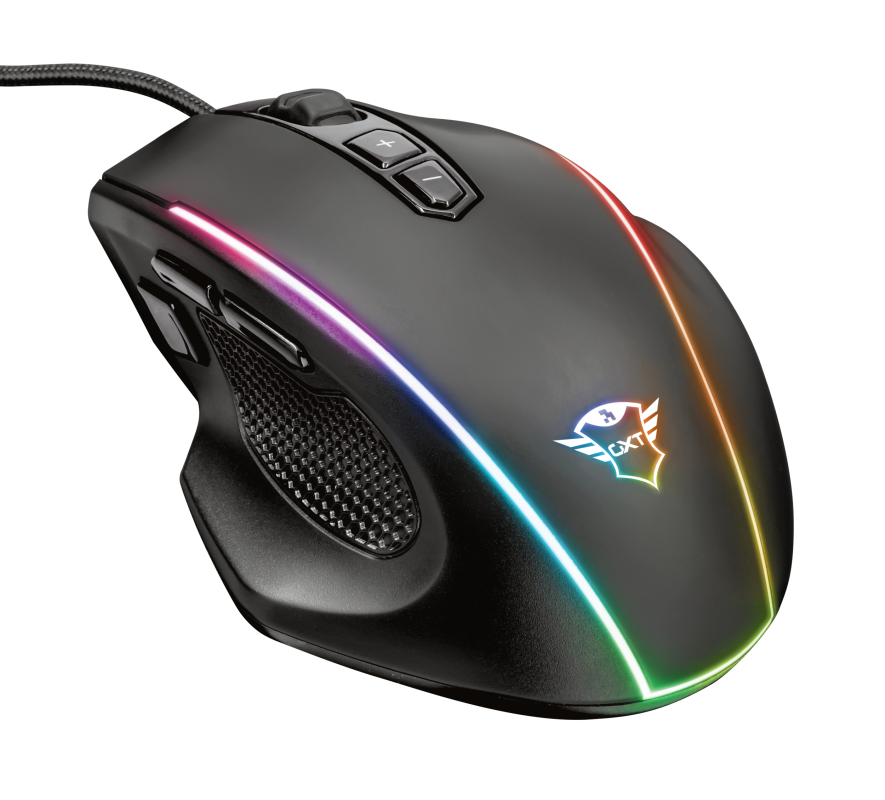 Trust GXT 165 Celox RGB fekete gamer egér