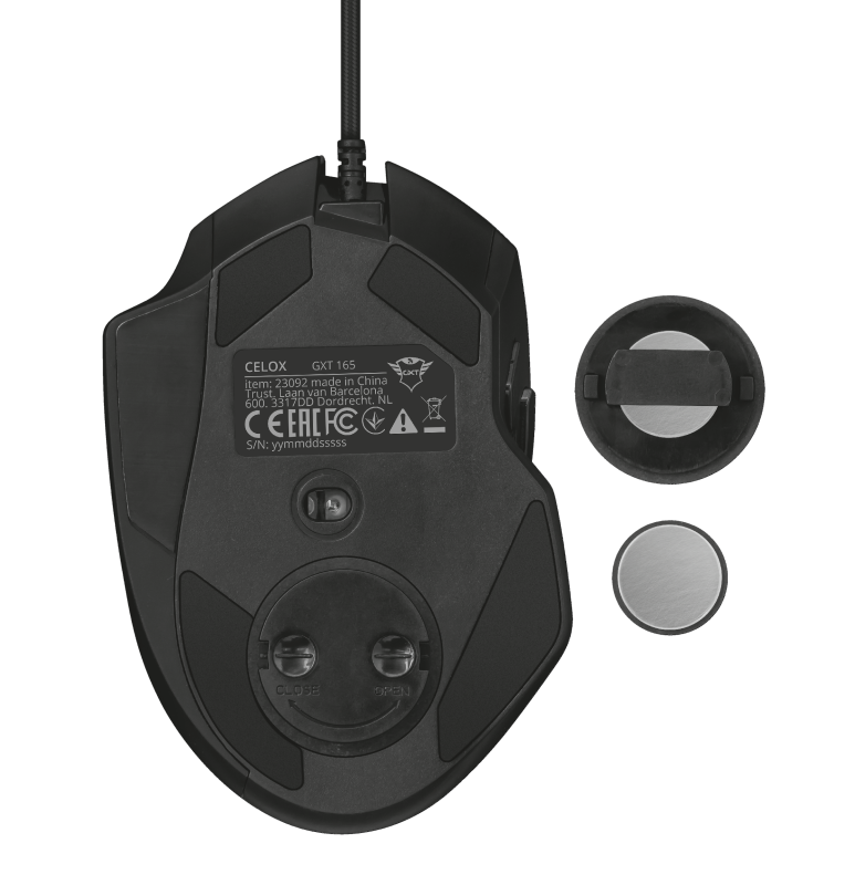 Trust GXT 165 Celox RGB fekete gamer egér