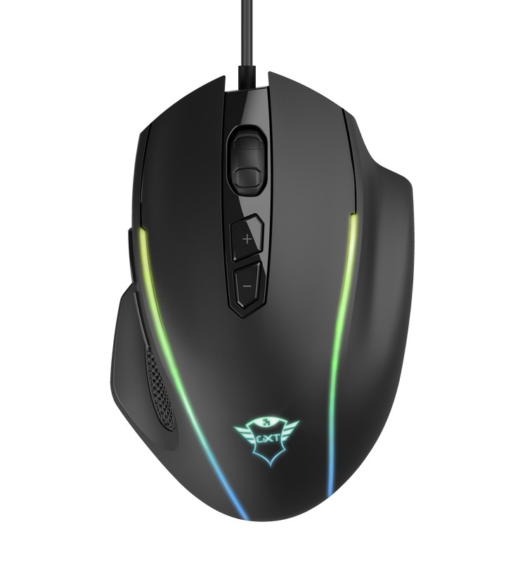 Trust GXT 165 Celox RGB fekete gamer egér
