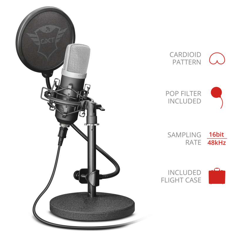Trust GXT 252 Emita Streaming USB gamer mikrofon